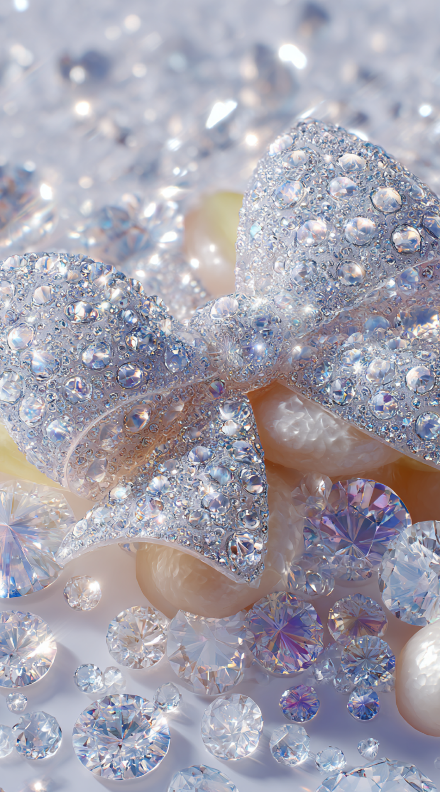 Luxury Diamond Bow Glam Digital Wallpaper by SPA Creatives